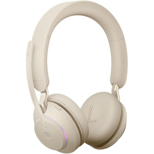 Jabra Evolve2 65 Stereo Wireless On-Ear Headset (Microsoft Teams, USB Type-C, Beige)
